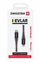 Swissten Kevlar USB-C to Lightning Data Cable, 1.5m, 60W