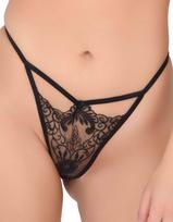 Daring Intimates juodos siuvinėtos siaurikės - L/XL