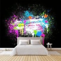 Graffiti sienų tapetai dažai purslų tapetai, nuimami didelio dydžio 3D sienų tapetai, lipdukai Svetainės miegamojo namų dekoras 200 cm(W) x 140 cm(H)