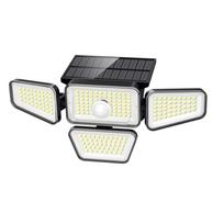 270LED saulės energija maitinamas LED sieninis šviestuvas PIR judesio jutiklio šviestuvai lauko vandeniui atsparūs sodo lempa naktinė 3 šviesos režimai juoda