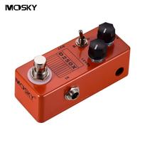 MOSKY D250X Mini Electric Guitar Overdrive Preamp Effect Pedal 2 Models Full Metal Shell True Bypass oranžinė