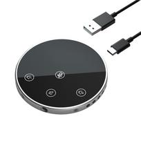 Stalinio kompiuterio USB konferencijos garsiakalbio mikrofonas juoda
