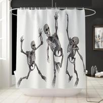 3D vandeniui atspari kaukolės dušo užuolaidos skeletas skaitmeninio spausdinimo fono užuolaidos vonios kambariui YL54