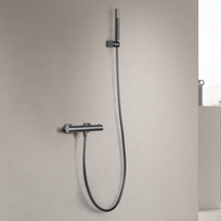 Imex Genova dušo maišytuvas su dušelio komplektu PVD grafito gunmetal spalvos
