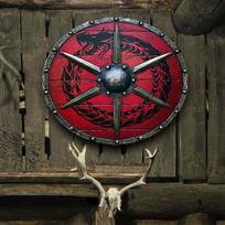 Viduramžių medinis vikingas 24 colių apvalus skydas su sunkiu metalu