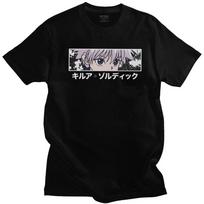 Anime Hunter X Hunter Juokingi vyriški marškinėliai Killua Zoldyck marškinėliai trumpomis rankovėmis Pure Anime Manga marškinėliai su apvaliu kaklu laisvalaikiui 4XL balta