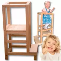 Montessori mokomasis bokštelis - natūralios medienos