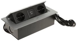 BALDŲ MAITINIMO JUOSTA FPS-2S2U/CABLE (2 LIZDAI + 2  USB)