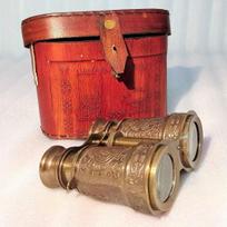 Žalvarinis žiūronas Odinis dėklas Teleskopas Spyglass-Binocular-Dovanos