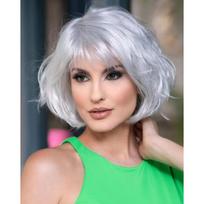 Natūralus Ombre pilkas sidabrinis Bob Hair Minkštas trumpas sintetinis banguotas perukas su kirpčiukais Daily Cosplay Women Loose Wave sidabro pilka spalva