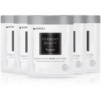 KORIKA FermentBeauty Set of 5 Hydrating Face Sheet Masks with Fermented Yogurt and Hyaluronic Acid veido kaukių rinkinys sumažinta kaina
