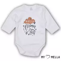 Smėlinukas susiaučiamas  "Myliu", baltas, 56, 62cm. : Dydžiai - 62, Spalva - Balta