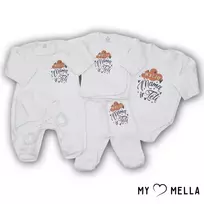 Naujagimio kraitelis penkių dalių "Myliu", baltas, 56-62cm. : Dydžiai - 62, Spalva - Balta