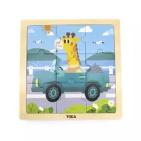 Viga 44629 Dėlionė ant padėklo 9 elementai - automobilis