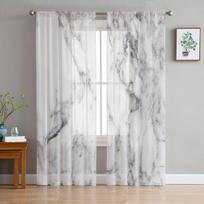 Marmuro tekstūros modernios tiulio užuolaidos svetainei, miegamajam, namų virtuvei, langui, perregimos užuolaidos 135W x 114H(cm)