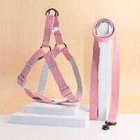 Medžiaginės petnešos su pavadėliu “Pink” S dydis