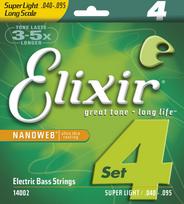 Elixir 14002 Electric Bass Nickel Plated Steel With Nanoweb Coating .040 - .095 Long Scale