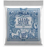 STYGOS KLASIKINEI GITARAI ERNIE BALL 2403 ERNESTO PALLA CLEAR & SILVER NYLON CLASSICAL GUITAR STRINGS