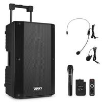 PORTATYVI GARSO KOLONĖLĖ SU DVIEM BELAIDŽIAIS MIKROFONAIS VONYX VSA500-BT 12" 800W 174.058
