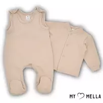 Šliaužtinukas ir marškinėliai pašiltintos medvilnės 56, 62 cm. Smėlinė : Dydžiai - 56, Spalva - Smėlinė