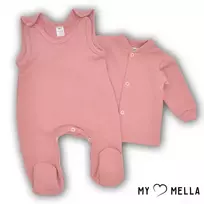 Šliaužtinukas ir marškinėliai pašiltintos medvilnės 56, 62 cm. Rausva : Dydžiai - 56, Spalva - Rožinė