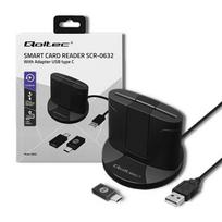 Qoltec 50632 Išmanusis Smart ID lustinių kortelių skaitytuvas SCR-0632 | USB tipas C