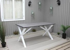 Lauko stalas Country 150x77 cm, baltas /pilkas