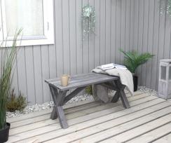 Lauko suolas Country 100 cm, pilkas
