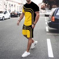 Vasaros vyriški sportinio kostiumo marškinėliai 2 dalių rinkiniai Sportinė apranga Beach Nauji drabužiai 3D marginti marškinėliai Šortai Kostiumas Vyriškas marškinėlių kostiumas 5XL