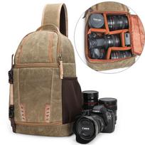 Fotoaparatas Retro Batik vandeniui atsparus drobinis diržas ant peties pasiuntinio krepšys fotografijos DSLR skersinis dėklas, skirtas Canon Nikon Sony SLR chaki