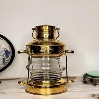 Žalvario vario inkaro žibalo alyva ir elektrinis darbinis žibintas 35,56 cm laivo žibintas kaimiškas vintage, skirtas namų dekoravimui
