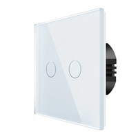 Spring Two-gang, one-way touch switch, glass white
