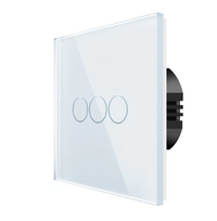 Spring Three-way touch switch, glass white