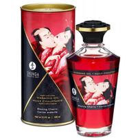 Šildantis erotinis masažo aliejus su afrodiziaku vyšnių kvapo Shunga, 100 ml