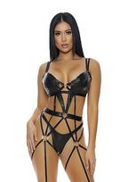 Seksualių apatinių komplektas Sweet Spot Cheetah Print, juodas, XL
