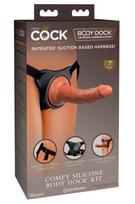 Varpos imitatorius su strap-on King Cock Elite Comfy Silicone Body Dock Kit