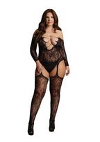 Le Desir viso kūno kojinė Criss Cross Neck Suspender Bodystocking