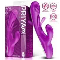 Vibratorius Rabbit su judančio liežuvio funkcija ir su 3 atskirais varikliais