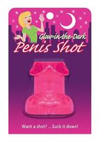Tamsoje šviečianti taurelė Glow in the Dark Penis Shot