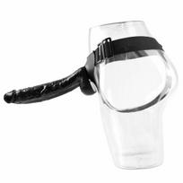 Falo imitatorius Dark Red Brand Strap On Dildo XXL 31 cm, juodas