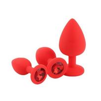 Analinių kištukų rinkinys Dark Red Brand Diamond Anal Set, 3 vnt.
