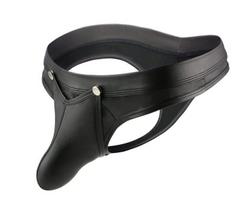 Seksualios kelnaitės vyrams  Dark Red Brand Sexy Patent Leather Thong Underwear, juodos