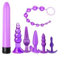 Analinių kištukų ir dildo rinkinys, violetinės