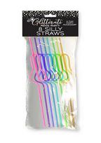 Penio formos kokteilių šiaudeliai Glitterati Silly Penis Straws, 8 vnt