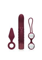 Sekso prekių rinkinys jai Dark Cherry, 3 vnt, raudonas