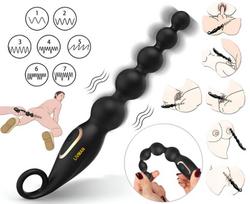 Vibruojantis vaginalinis ir analinis vibratorius LIVMAN MMA-009 su 5 vibruojančiais kamuoliukais ir 7 vibracijos režimais