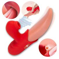 2in1 klitorio stimuliatorius ir vibratorius LIVMAN E300 - tikroviškai atrodantis liežuvėlis su 10 vibracijos ir 10 siurbimo režimų