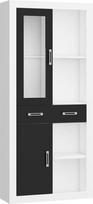 Vitrina Verin 1DSWO, balta/juoda