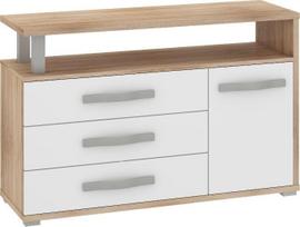 Komoda Angel 1D3S, ąžuolo/baltos spalvos