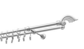 Dvigubas karnizas metalinis 16 mm + 16 mm ELIZA, 400 cm, matinio chromo